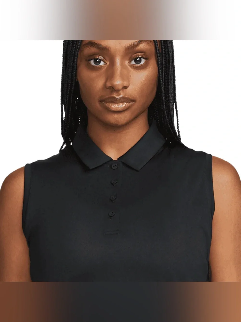 Nike Black Women’s Sleeveless Polo Tank Top Dri-Fit Victory Golf DH2312-010